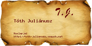 Tóth Juliánusz névjegykártya